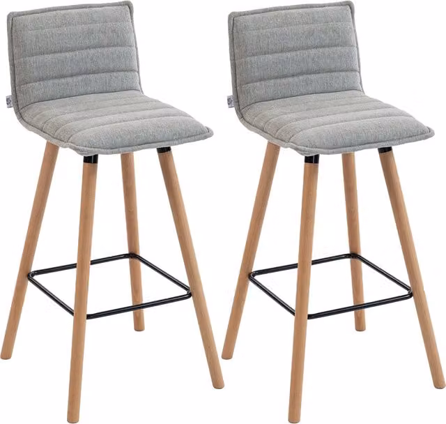 Sgabello da bar imbottito Minimal con schienale e poggiapiedi Grigio L/P/H: 48 x 48 x 99,5 cm