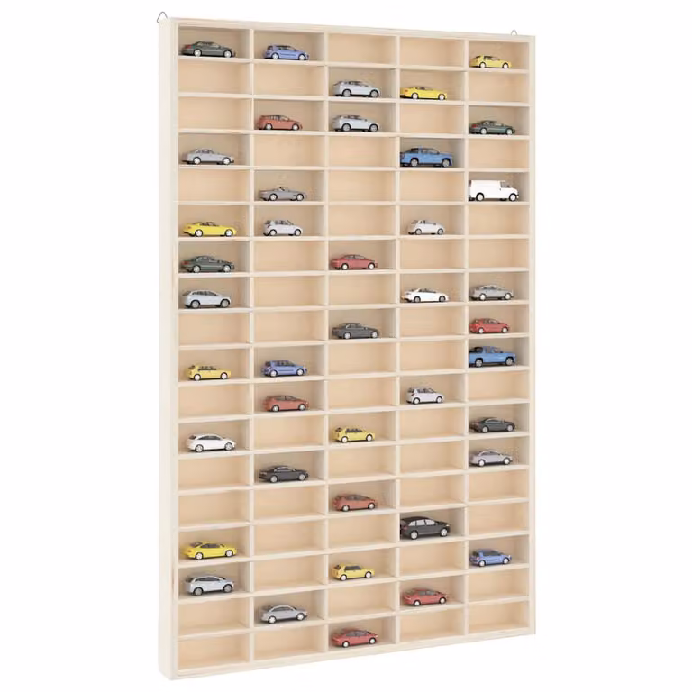Vetrina da collezione vidaXL in legno con 90 scomparti, L: 50,5 cm, P: 4,5 cm, H: 79 cm