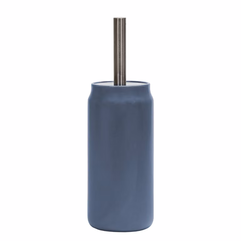 Portascopino con scopino in ceramica Vestiamo Casa colore petrolio H: 34 cm, L: 11 cm, P: 11 cm