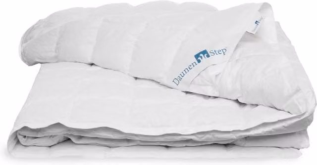 Piumino in piuma DaunenStep Atelier Eccel La Batista bianco traspirante e termoregolatore per adulti