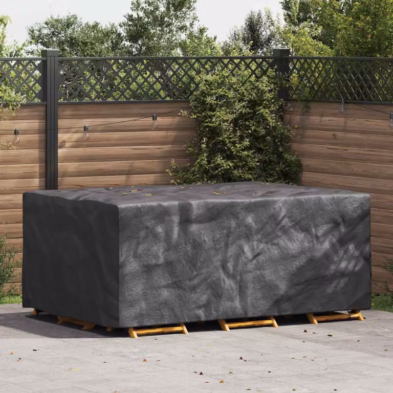 Copertura per mobili vidaXL impermeabile in poliestere, Nero, L: 210 cm, P: 130 cm, H: 70 cm