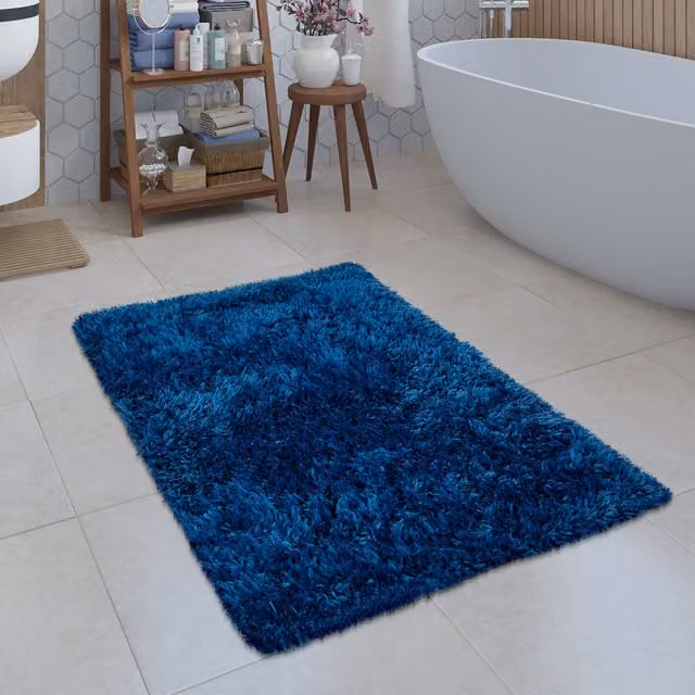 Tappeto da bagno Kandela blu L: 40 cm, P: 55 cm, antiscivolo e lavabile
