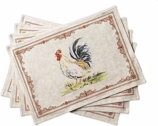 Set di 4 tovaglioli Maison d'Hermelien in cotone 100% beige con fantasia grafica, L: 48 cm, P: 33 cm