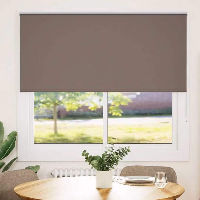 vidaXL Tenda a Rullo Oscurante in Poliestere, Colore Marrone, L/P/H: 150 x 150 cm (Larghezza Tessuto: 146,6 cm)