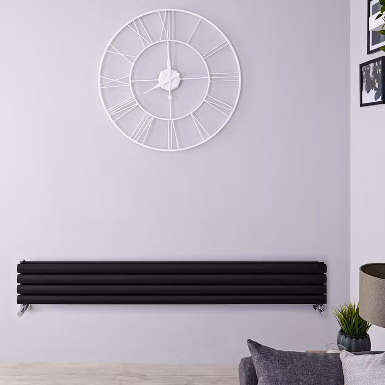 Scaldamani HudsonReed in acciaio nero L: 178 cm, H: 23,6 cm