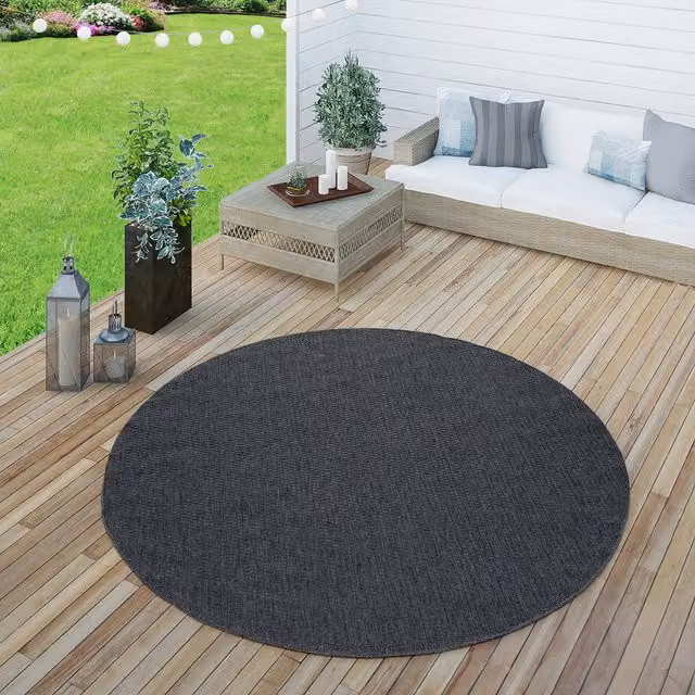 Tappeto rotondo Timba per interni ed esterni blu navy Diametro: 160 cm