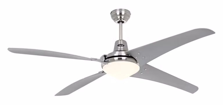 Ventilatore da soffitto CasaFan MIRAGE 142 con luce, cromato e grigio