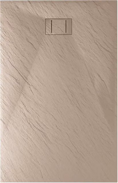 Piatto doccia rettangolare IDRALITE mod. Blend in acrilico colore beige effetto pietra L: 160 cm, P: 80 cm, H: 2,6 cm