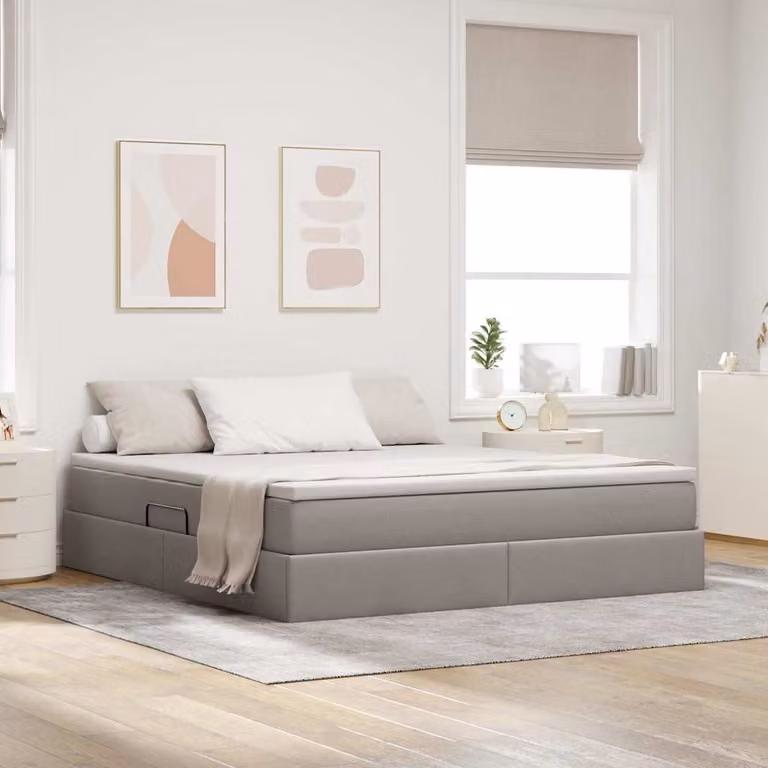 Letto con contenitore e materasso ibrido Talpa vidaXL, L/P: 180 x 200 cm