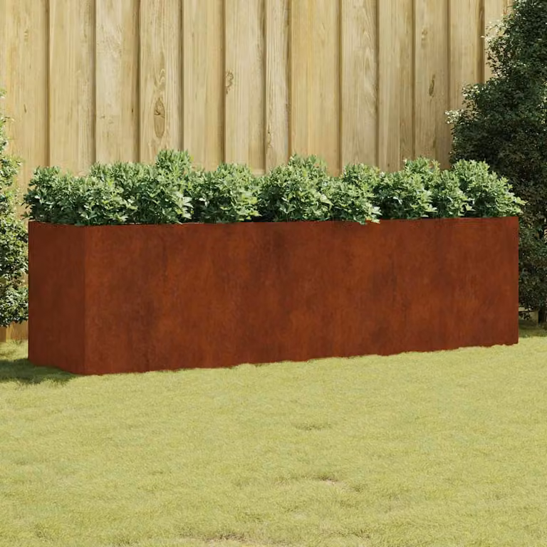 vidaXL Fioriera Rialzata da Giardino in Acciaio Corten Marrone L: 280 cm, P: 80 cm, H: 80 cm