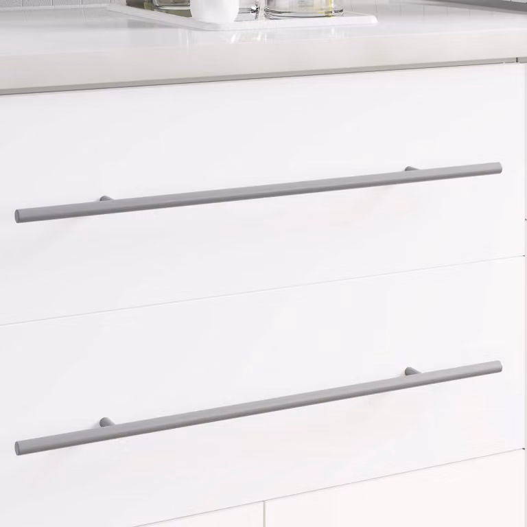Set di 2 manici per barra vidaXL in acciaio inossidabile lucido, colore argento