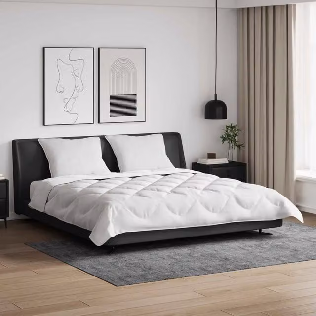 Set di 3 pz Piumone e Cuscini vidaXL in Microfibra Bianca per Adulti, Ideale per l'Inverno