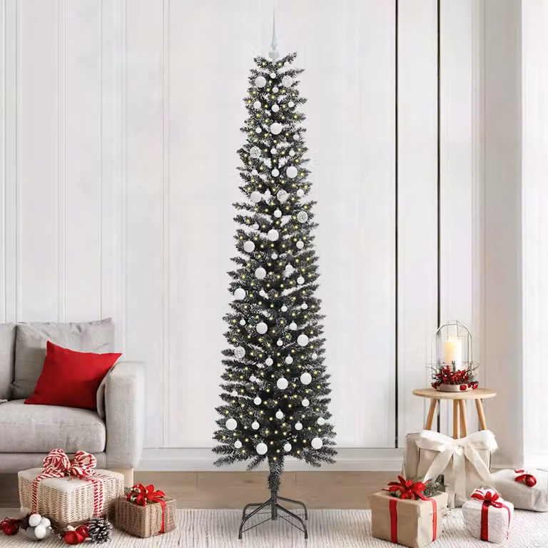 Albero di Natale artificiale verde vidaXL con 300 LED luce bianca calda, Altezza: 240 cm