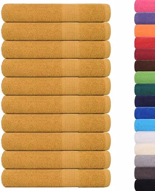 Set di 10 asciugamani per sauna FROGN in cotone spugna color oro, L 80 cm x P 200 cm, 360 g/m2