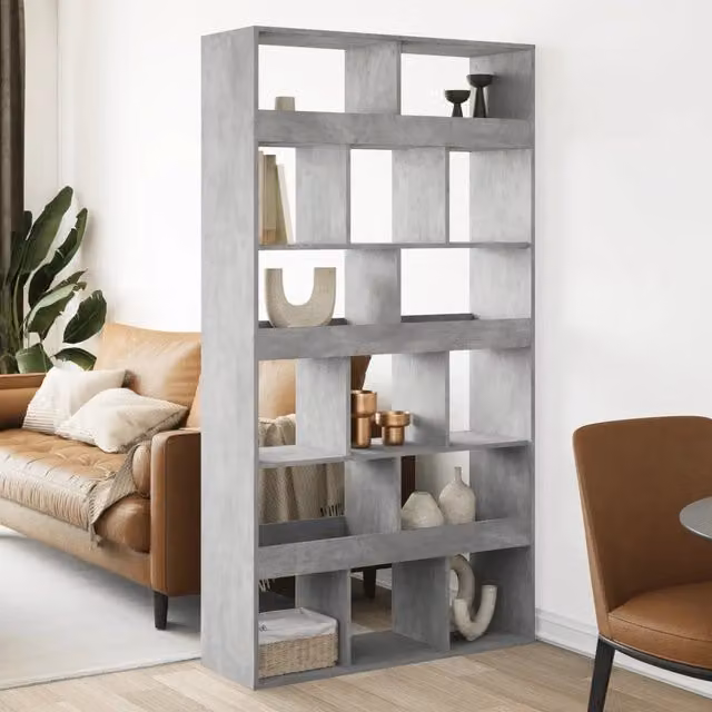 Libreria moderna vidaXL in MDF grigio opaco, L 100 cm x P 33 cm x H 187,5 cm
