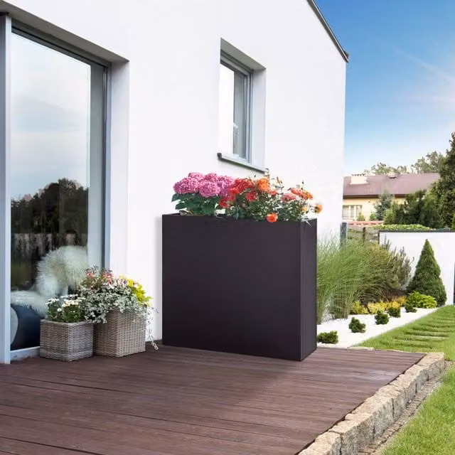 Fioriera Vaargel in acciaio casa.pro, colore nero, L 82 cm x H 90 cm x P 30 cm