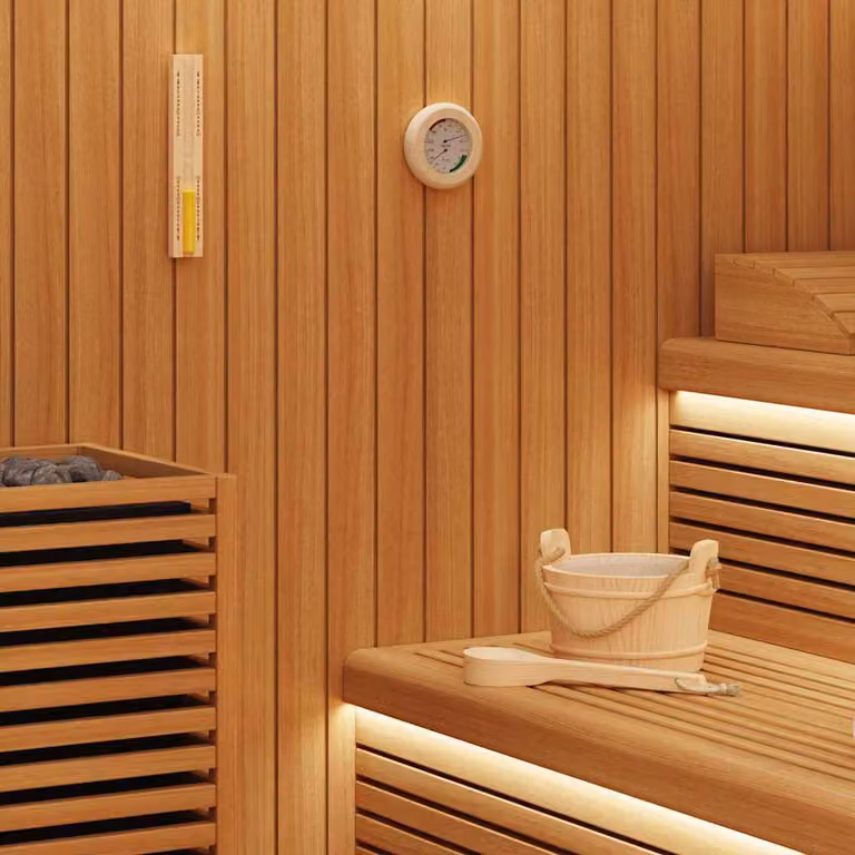 Set di 4 accessori per sauna vidaXL in legno marrone