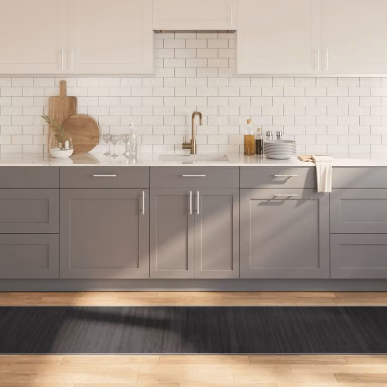 vidaXL Tappeto Rettangolare Grigio in Bambù e Polipropilene L: 70 cm, P: 500 cm
