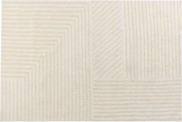 Tappeto Beliani moderno in lana e poliestere con motivo a righe beige per soggiorno e camera da letto L: 300 cm, P: 200 cm