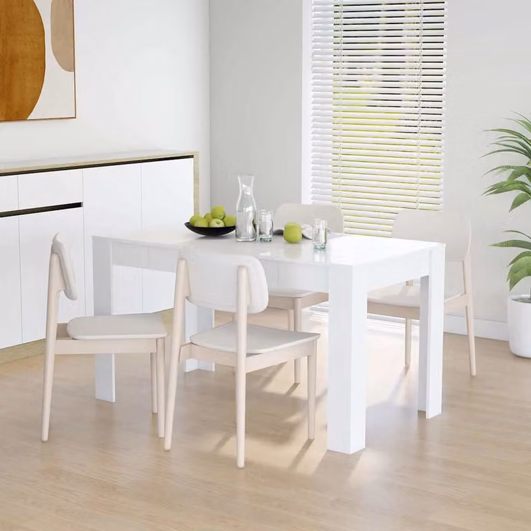 vidaXL Tavolo da Pranzo Moderno Bianco in Legno L: 140 cm, P: 74,5 cm, H: 76 cm