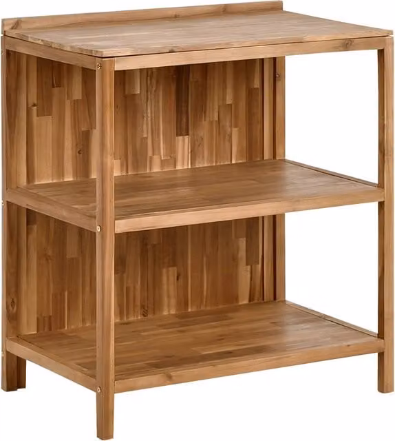 Isola da cucina per esterni BELIANI in legno di acacia oliato marrone con 2 ripiani L 80 x P 50 x H 90 cm