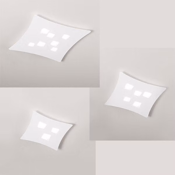 Plafoniera LED Gea Isotta bianca moderna con tecnologia dimmabile e lampadina sostituibile GX53