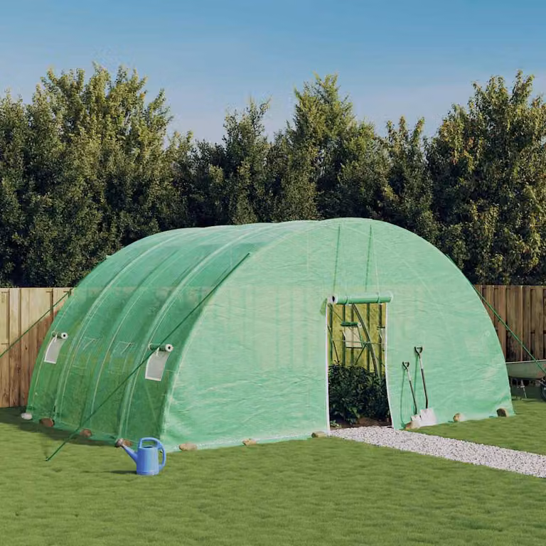 Serra vidaXL con struttura in acciaio galvanizzato verde, L: 6 m, P: 4 m, H: 2,85 m