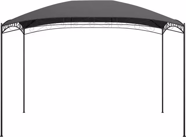 Gazebo Pergolato in Acciaio e Poliestere Antracite L: 300 cm, P: 400 cm, H: 265 cm