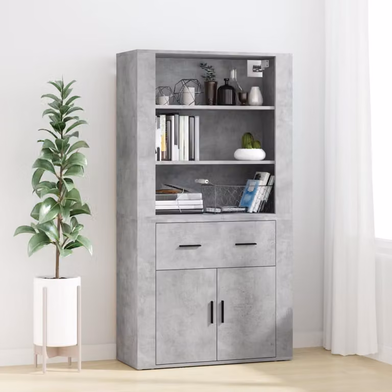 Credenza moderna vidaXL in legno e MDF grigio per soggiorno o sala da pranzo