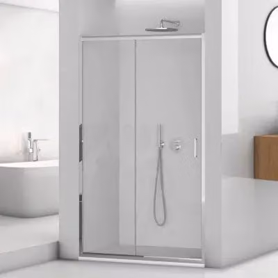Porta doccia a nicchia scorrevole Tay INBAGNO in vetro trasparente con profilo cromo L: 120 cm, H: 195 cm, P: 5 cm