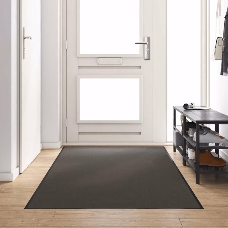 Tappetino vidaXL moderno rettangolare antracite e nero in poliammide e PVC, L 250 cm x P 120 cm