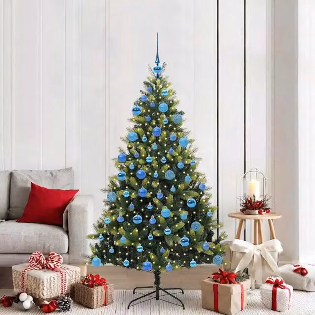 Albero di Natale Artificiale con LED Warm White Verde vidaXL H: 180 cm
