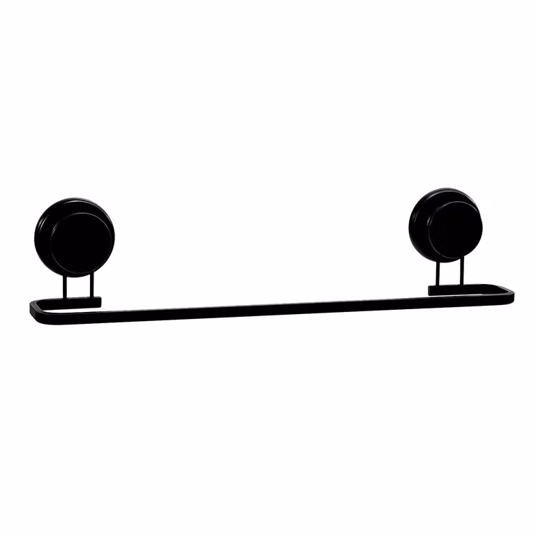 Porta asciugamani con ventosa in alluminio VESTIAMO CASA Linea Tahoma Black, Larghezza: 45 cm