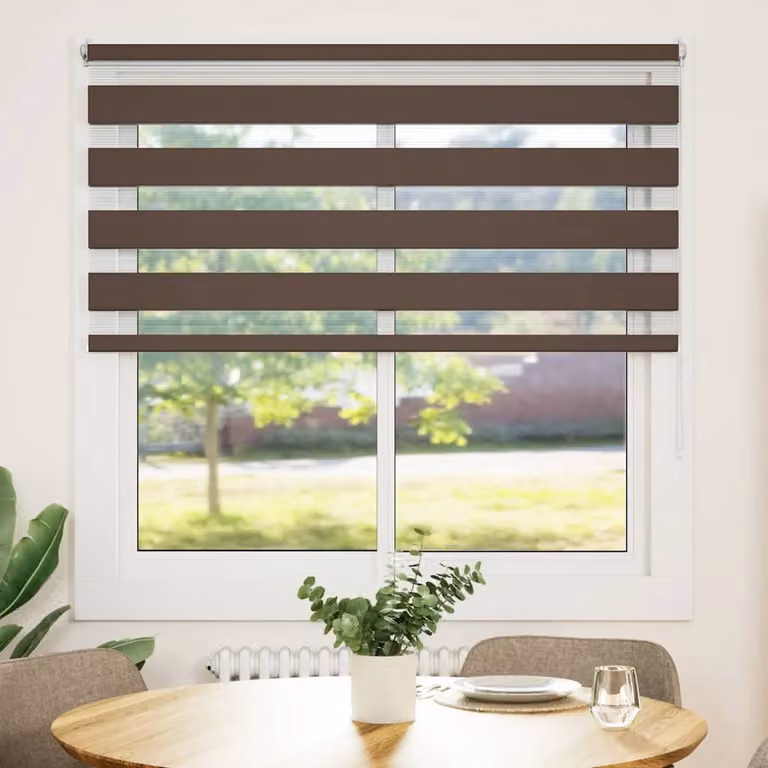 Tenda a rullo zebrata day and night vidaXL colore marrone L: 120 cm, H: 175 cm