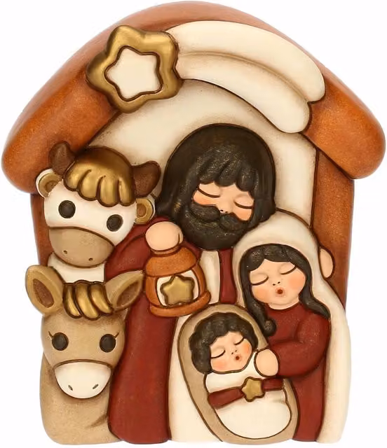 Formella Sacra Famiglia Thun in ceramica multicolore da appendere al muro