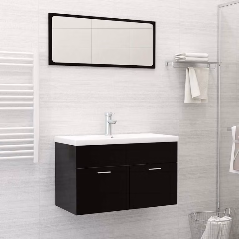 vidaXL Lavabo da Incasso Rettangolare in Ceramica Bianco con Troppo pieno L: 81 cm, P: 39 cm, H: 18 cm