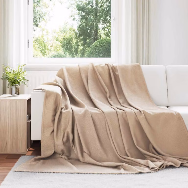 Set di 24 coperte in pile vidaXL color beige, L 270 cm x P 240 cm