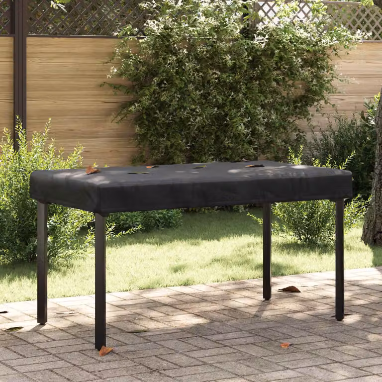 Copertura per tavolo rettangolare vidaXL in tessuto nero impermeabile L: 142 cm, P: 82 cm, H: 15 cm