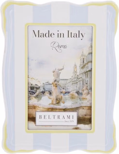 Portafoto Summer Beltrami in legno celeste e giallo per uso da tavolo 10x15 cm