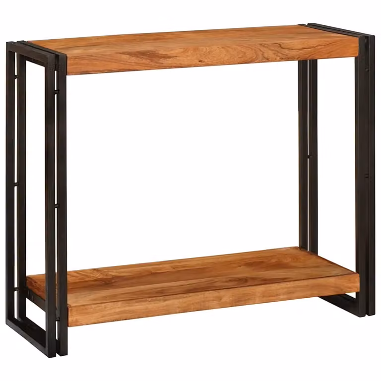 vidaXL Tavolo consolle moderno in legno di acacia massello marrone L 90 cm, P 33 cm, H 75 cm