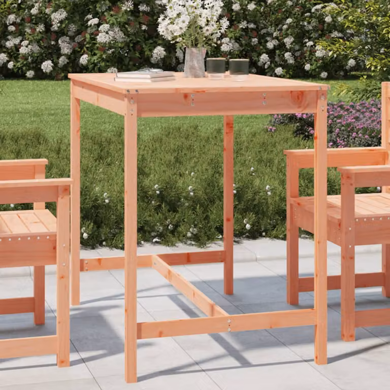 vidaXL Tavolo da Giardino Rettangolare in Legno di Douglas Marrone L: 121 cm, P: 82,5 cm, H: 110 cm