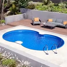 Piscina interrata a forma di otto NEWSKYBLUE di PISCINE ITALIA in acciaio blu, Altezza: 120 cm