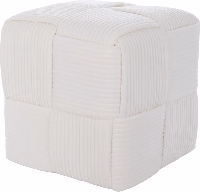 Pouf a cubo minimalista color crema L/P/H: 38 x 38 x 38 cm