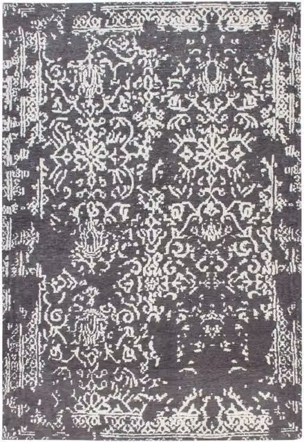 Tappeto River Kendra Home Grigio Antracite in stile Vintage Jacquard, Rettangolare