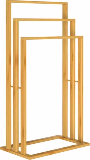 Portasciugamani autoportante in bambù marrone Casaria® H: 82 cm, L: 40 cm, P: 24 cm