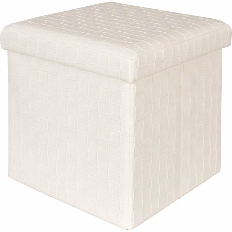 VESTIAMO CASA Pouf contenitore beige in ecopelle richiudibile L/P/H: 38 x 38 x 38 cm