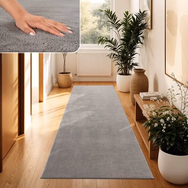 Tappeto Calia Italia grigio, L: 80 cm, P: 300 cm