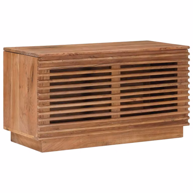 vidaXL Scatola di Stoccaggio Moderna in Legno di Acacia Marrone L: 85 cm, P: 40 cm, H: 46 cm