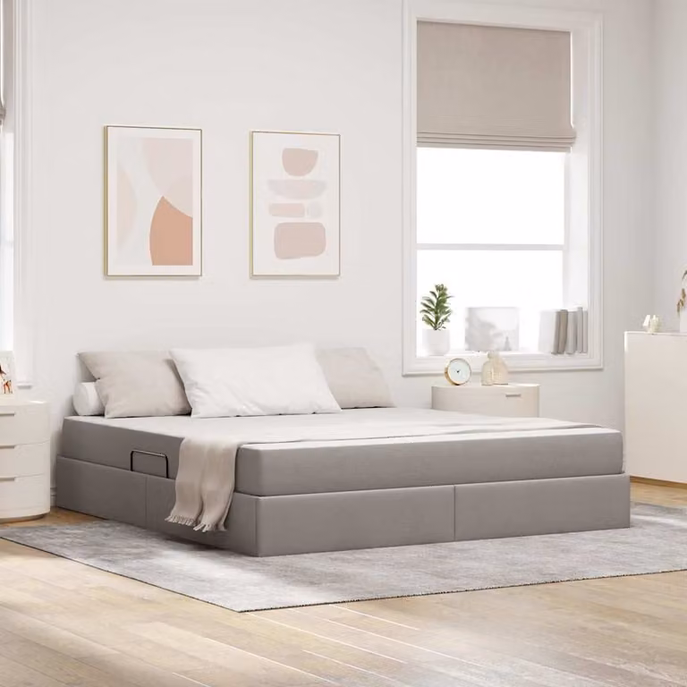 Letto con contenitore e materasso Talpa vidaXL in poliestere e metallo, L/P: 180 x 200 cm