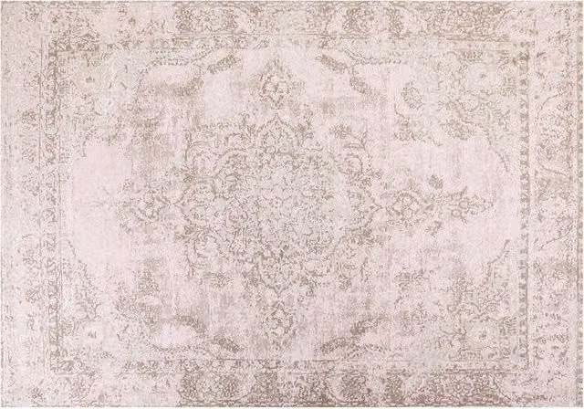 Tappeto Beliani in cotone e poliestere rosa con stile orientale ed effetto invecchiato per camera da letto o soggiorno L: 230 cm, P: 160 cm